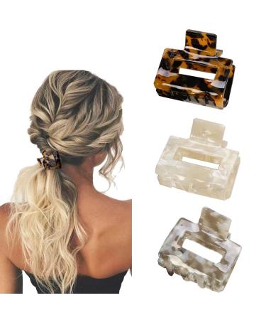 Claw clip 3 pieces non-slip small claw clips strong hold hair clips women hair claw clips for thick hair 3pcs-1