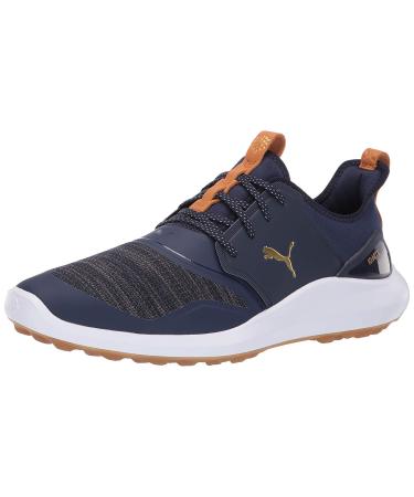 PUMA GOLF Men's Ignite Nxt Lace Golf Shoe 10.5 Peacoat-puma Team Gold-puma White