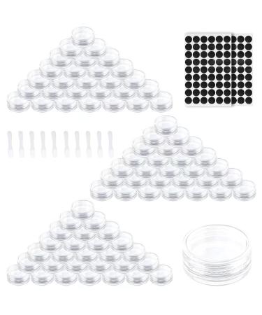 AMANMAN 100 pieces of thumb/3ml empty CREMEDOSE DOSE TIRE with screw cap lid small potty empty socket cream sample trees travel bottle jar container for cosmetics lip balm cream