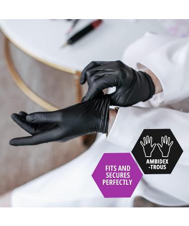 Med Pride Black Nitrile Exam Gloves - 4 Mil Thickness - Pack of 50 Medium Gloves - Latex/Powder-Free for Surgical, Doctors, Hospital & Home Use - Buy Online on SooperMarket.com