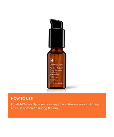 Dr. Dennis Gross Ferulic + Retinol Triple Correction Eye Serum 0.5 fl oz - Targets Wrinkles, Elasticity Loss, Rough Texture - (Pack of 1) - Buy Online on SooperMarket.com