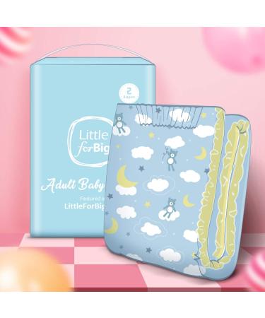 LittleForBig Printed Adult Brief Diapers | ABDL 2 Pack - Little Dreams LL in Blue | Shop Now - Buy Online on SooperMarket.com