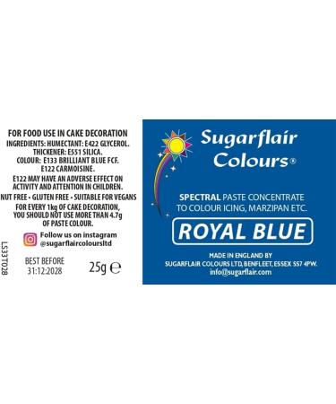 Sugarflair Royal Blue Spectral Food Colouring Paste - 25g | Highly Concentrated Dye for Sugar Pastes, Buttercream, Royal Icing | Vibrant Blue Shade - Buy Online on SooperMarket.com