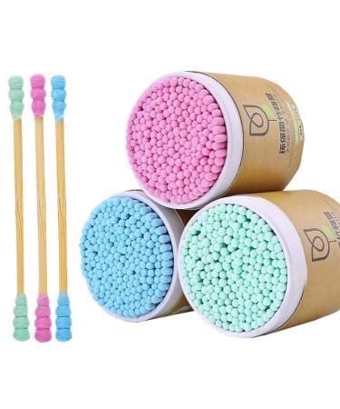 600 Counts Cotton Swabs Natural Double Tipped Organic Cruelty Free Ear Buds D07