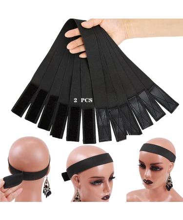 Golden Label Elastic Band for Lace Frontal Melt  bands Wig Edges  2 PCS Melting Wigs Edge Wrap to Lay Edges Elastic Sewing  Laying (2 PCS)  Black