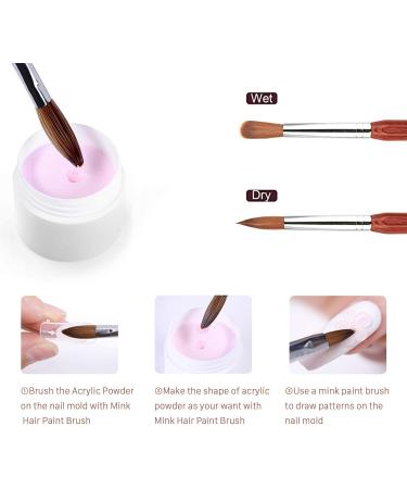 8# Sable Nail Art Brush Nail Brush with Red Wooden Handle Manicure Design Manicure tool Brown-8# - Buy Online on SooperMarket.com