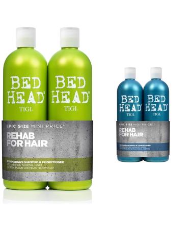 Bed Head by Tigi Urban Antidotes Re-Energise Daily Shampoo and Conditioner 2 x 750 ml & 750ml Pack of 2 - Urban Antidotes Recovery Moisture Shampoo And Conditioner Set