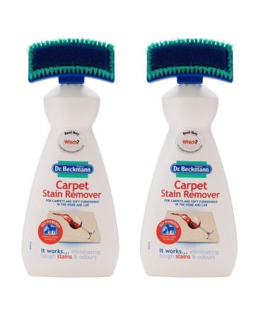 2 x Dr. Beckmann Carpet Stain Remover with Brush Perfect for Carpets and Soft Furnishings 650ml