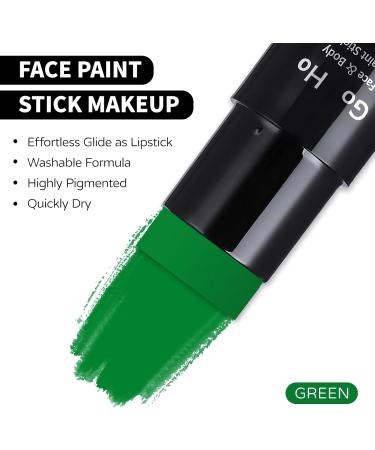 Go Ho Green Face Paint Stick 1.06 Oz - Washable & Creamy Body Paint for Grinch Costume - Full-Coverage Makeup Stick for Adults & Children - Halloween SFX Cosplay - Buy Online on SooperMarket.com