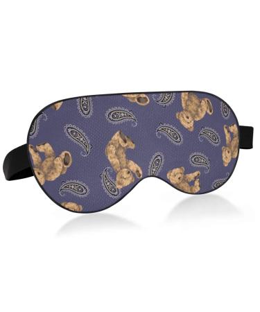 Haskirky Light Blocking Eye Mask Breathable and Adjustable Adult Men and Women Travel on Business Trips Yoga Meditation Light Smooth Comfortable Eye Mask Office Deep Sleep Goodies Bears Toy Paisley