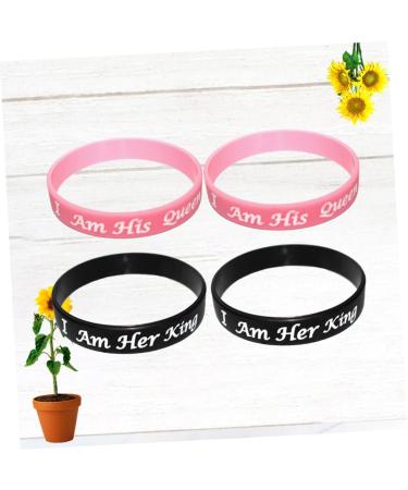MAGICLULU 4pcs Valentines Day Gift Connecting Bracelets for Couples Wedding Party Gifts Bf and Bracelets Couple Bracelets Valentines Day Bracelets Silicone Slap Bracelets Lovers Earrings As Shown 20X6.4X1.2cm - Buy Online on SooperMarket.com