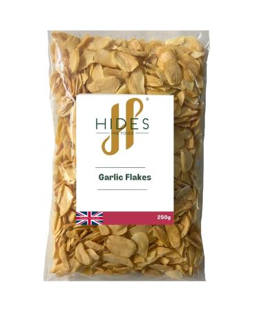 Hides Fine Foods - Garlic Flakes 250g - GMO Free - Suitable for Vegetarians - Perfect for rubs - Meat Seasoning - Vegetable Seasoning - Perfect for Summer
