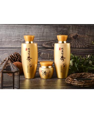 YeRokJinSu Hanbang Set - Toner 5.07 FL OZ Emulsion 5.07 FL OZ Cream 1.69 FL OZ Toner Sample 1.01 FL Oz Emulsion Sample 1.01 FL OZ