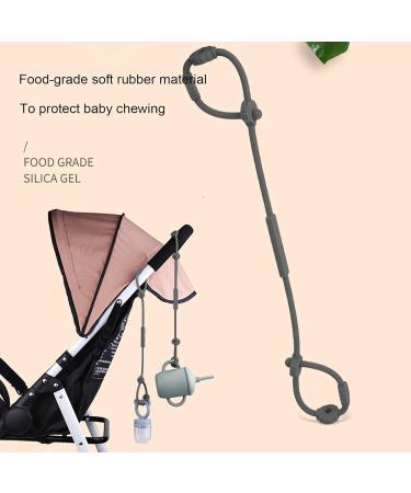 Veeteah Dark Gray Multifunctional Stroller Toy Holder & Pacifier Band | Adjustable Food Catcher Clip for High Chairs - Buy Online on SooperMarket.com