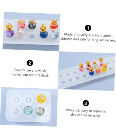 STOBOK 3 Pcs Pendant Silicone Mold Silicone Molds Sphere Beads Creative Crystal Epoxy Mold Epoxy Resin Flat As Shown 23X6.2CM - Buy Online on SooperMarket.com