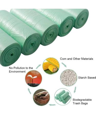 Buy 50 Organic Waste Bags 60L | Aurmoo 16 Gal Kitchen Food Waste Bags - Eco-Friendly Perfect for Kitchen Office & Living Room (60x80cm Green) - Buy Online on SooperMarket.com
