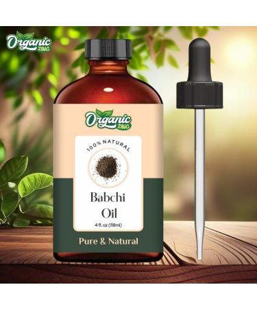 Organic Zing Babchi (Psoralea Corylifolia) Oil | Pure & Natural Carrier Oil for Skincare Massage Aroma & Diffusers - 118ml/3.99fl oz - Buy Online on SooperMarket.com