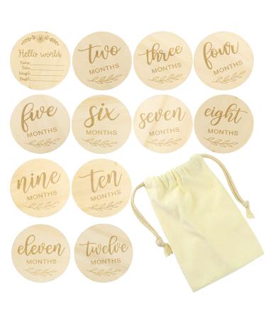 Mile stone cards baby wood milestone cards pregnancy milestones card monthly gift for birth young girl gift for expectant mothers parents babyparty (12 pieces)