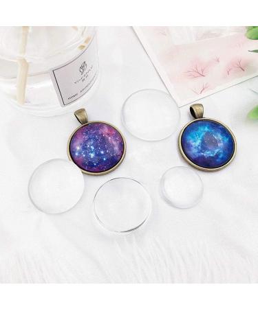 30PCS 1 Inch Clear Glass Cabochons for Crafts, Jewelry Making - Non-Calibrated Round Gems for Pendants, Rings, Necklaces - 25mm Dome Tile Clear Glass Pebbles - Buy Online on SooperMarket.com