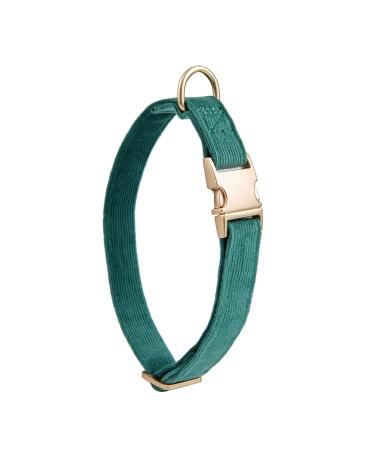 YUDOTE Ultra-soft dog collar natural cotton cord for large dogs with sensitive skin green L (1 pack) green