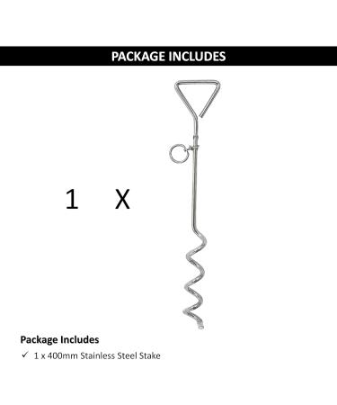 1 X 16" Heavy Duty Ground Spike Stake (40cm) Dog Chains for outside Dog Tie Out Cable Steel Spiral Dog Tether Outdoor Dog Camping Accessories (Stake Only 1 X 40cm) Stake Only 1 X 40cm - Buy Online on SooperMarket.com