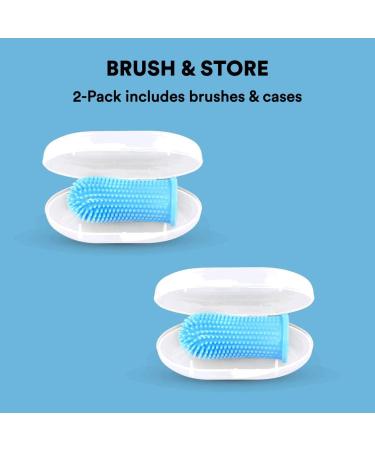 Jasper 360 Finger Toothbrush Kit for Pets - Full Surround Bristles, Dental Care for Puppies, Cats - Blue 2-Pack - Buy Online on SooperMarket.com