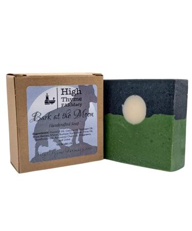Bark at the Moon Charcoal Soap Bar - 5 Oz Sweet Earthy Mens Soap with Citrus & Amber - Handmade Bar Soap for Men - Lye Soap with Activated Charcoal - Mens Soap Bar