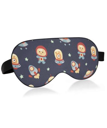 Haskirky Light Blocking Eye Mask Breathable and Adjustable Adult Men and Women Travel on Business Trips Yoga Meditation Light Smooth Comfortable Eye Mask Office Deep Sleep Goodies Cartoon Space