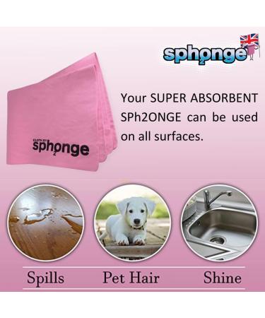 SPH2ONGE Super Absorbent Cloth (Pink) | Multi-Purpose | Designed to Hold x10 Its Weight in Liquid | Re-usable | Perfect All Around Your Home | Effective on Every Surface | Drip-Free and Durable Pink Cloth Sponge - Buy Online on SooperMarket.com