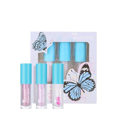 Diamond Shiny Luminous Non-Stick Cup Waterproof Glitter Liquid Lip Gloss 3 Colors Diamond Glitter Shimmer Lip Gloss Skull Liquid Lipstick Metallic Matte Glossy Long-lived Make-up unit size # 01