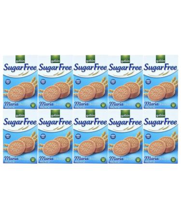 Gullon 10 x 400g Biscuits With Welari Thank You Card High Fibre Breakfast Tea Maria Cookies Sugar FREE Sweet Dessert Snack (4000g)