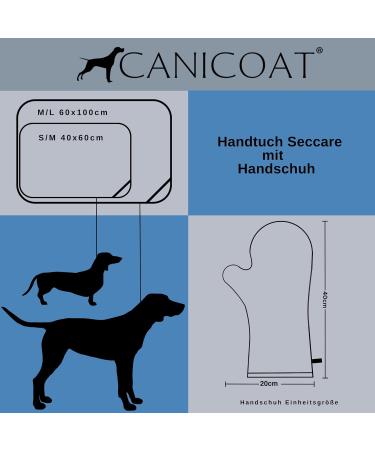 Canicoat Dog Towel SECCARE Set with Glove - Oeko-Tex Certified Fast Drying Microfiber (S/M Blue) - International Shipping Available - Buy Online on SooperMarket.com
