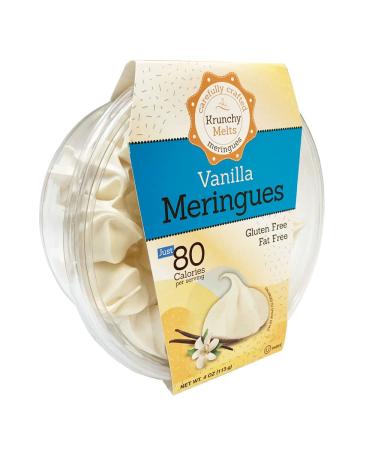 Krunchy Melts - Original Vanilla Meringue Cookies - Fat Free, Gluten Free, Nut Free - 90 Calories - Low Calorie Snack - Sweet Treats (4 oz) - Buy Online on SooperMarket.com