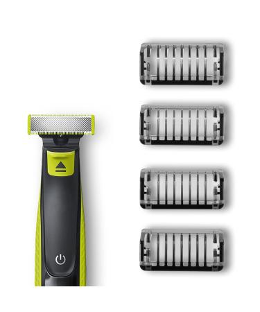 Yinke Guide Comb For Philips OneBlade &OneBlade Pro, QP2520, QP2530, QP2620, QP2630,QP6510, QP6520 Facial Hair Clippers Beard Trimmer 4pcs /set Mixed Replacemen Pack Kit (1+2+3+5mm) black