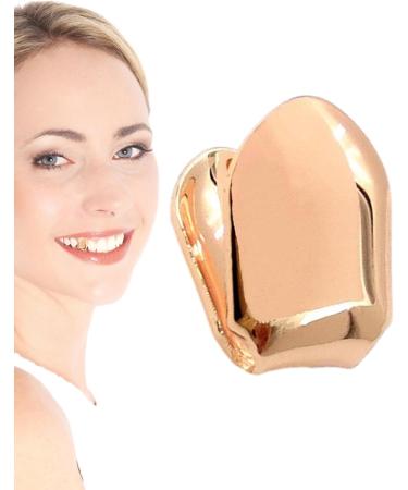 Gold Teeth Caps | 14k Gold Realistic Fake Teeth Grills | Gold Plated Realistic Fake Teeth Grills Gold Finish Eye Catching and Stylish Tooth Caps for Women and Men Rose Gold - Buy Online on SooperMarket.com