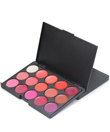 FantasyDay Pro Matte 15 Colors Lip Gloss Palette | Non-Sticky Lipgloss Makeup Kit for Flawless Contouring - Shop Internationally - Buy Online on SooperMarket.com