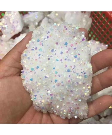 200g-280g Natural Rainbow White Aura Angel Quartz Crystal Stone Cluster 1pc HOMEZHOU - Buy Online on SooperMarket.com