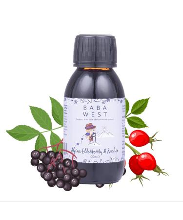 Baba West Alpine Elderberry & Rosehip Juice | With Vitamin C | Antioxidants And Vitamins | 100ml