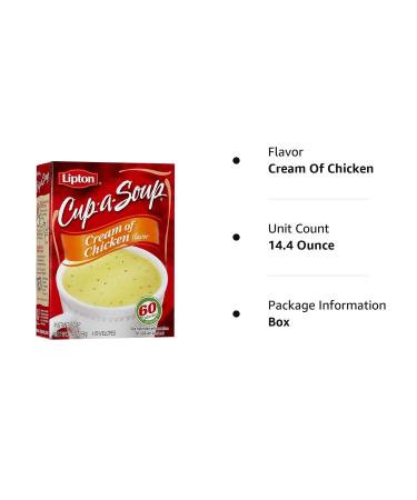 Lipton Cup-A-Soup Cream Of Chicken Flavor 4 Count 2.4 oz - Instant Soup Mix - Buy Online on SooperMarket.com