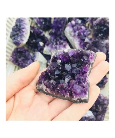 Purple Feng Shui Natural Amethyst Crystal Quartz Drusy Geode Cluster Stone Decoration Ornament Home Collections 1PC 40g-55g