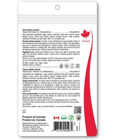 BILL Natural Sources Vitamin D3 400IU 30 Gummies - Buy Online on SooperMarket.com