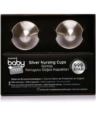 ebebek 999 Pure Sterling Silver Nursing Cups for Sore Breasts - Nickel-Free Breast Shields for Newborns & Breastfeeding Moms - Buy Online on SooperMarket.com
