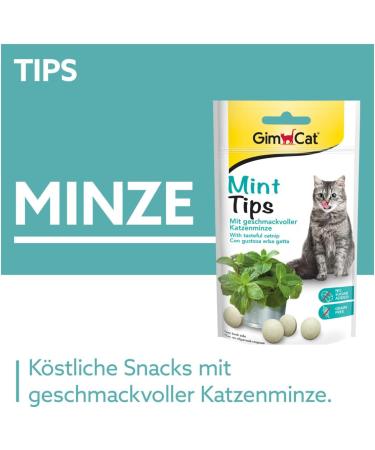 Gimcat Mint Tips - Grain-Free Vitamin-Rich Cat Snack with Catnip - 8 Pack (320 g) - Perfect Treat for Healthy Cats - Buy Online on SooperMarket.com