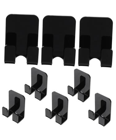 HEMOTON Acrylic Door Hook 8pcs Bathroom Hook Shower Door Wall-Mounted Towel Hanger Organizer Hangers Rack for Bathrooms Plug 6X4.5X2.8CM Black