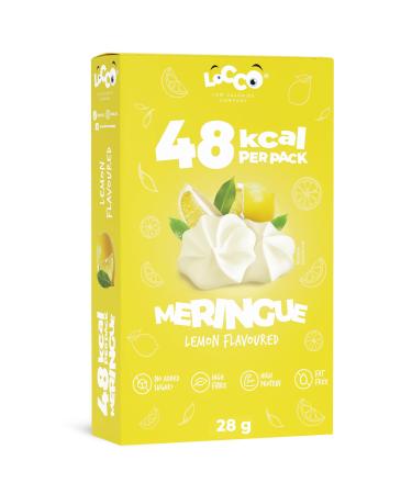 LOCCO Low Calorie Meringues | CA. 1 5 kcal Per Meringue | Low Calorie High Protein Snack | No Added Sugar | No Palm Oil & Fat Free | Lemon Flavour