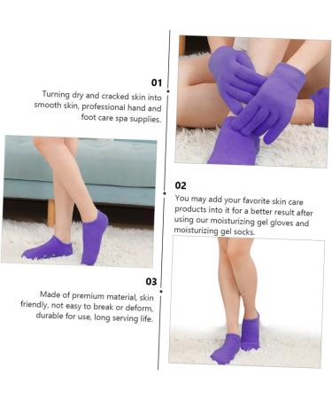 Mikinona 2 Sets Hand and Foot Care Set Moisturizing Gloves Gel Socks Spa Socks Dry Hands Gloves Hydrating Socks Dry Cracked Hands Gloves Moisturizing Mitten Moisturizing Socks Vegetable Gel - Buy Online on SooperMarket.com