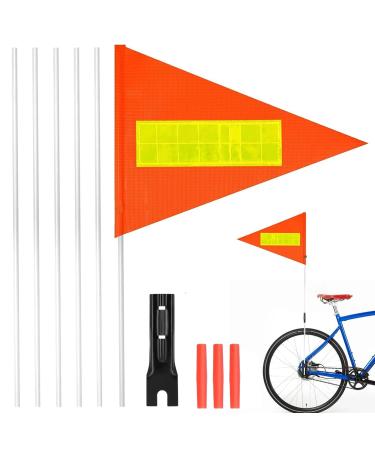 NVTRSD 1 piece of reflective bicycle flag bike safety flags with 5 pieces ahr wheel flag for children bicycle pipel bicycle pennants children bicycle flag child flag bicycle trailer