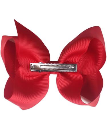 2 Pcs Red Ribbon Hair Bow Clips Barrettes - Hair Styling Accessories for Girls & Women - Perfect for Christmas, Wedding, Birthday, Valentine's Day - 6 Inch - Buy Online on SooperMarket.com