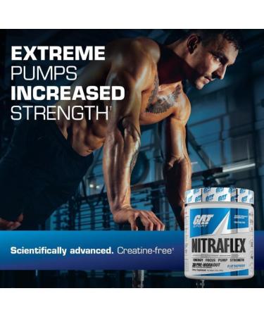 GAT-Sports Nitraflex Pre-Workout Powder | Increases Nitric Oxide Production Boosts Strength Energy Focus & Exercise Performance | 30 Servings (Blue Raspberry) - Buy Online on SooperMarket.com