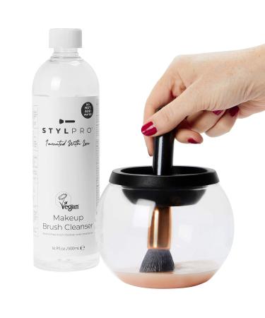 STYLPRO Makeup Brush Cleanser (500ml) - Removes Oily Foundation, Stains | 16.9 Fl Oz Makeup Brush Cleaning Liquid for Brush Cleaner Machine - Buy Online on SooperMarket.com